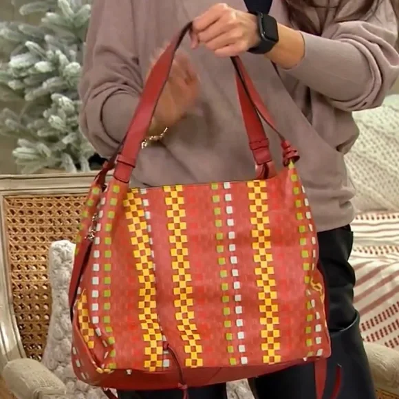 New Vince Camuto Tote Shoulder Bag Two Strap Tania Leather Moroccan Clay Colors - Picture 10 of 11